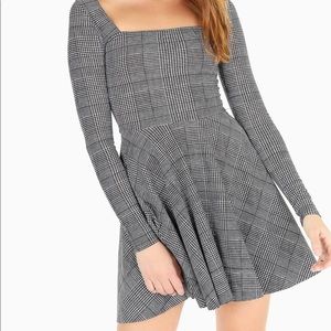 TWEED🖤MONO SQUARED UP MINI SKATER DRESS Blackmilk
